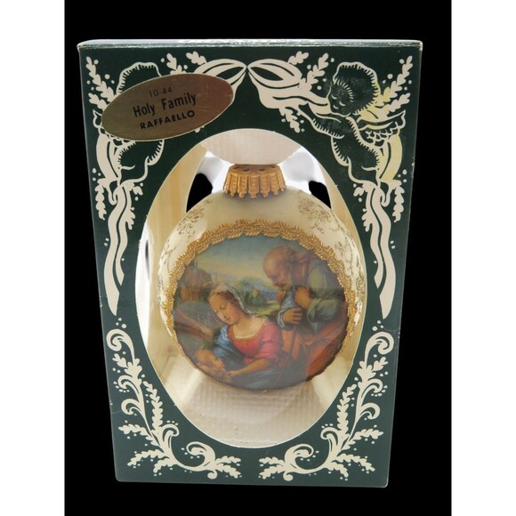 Christmas by Krebs Masters on Silk Raffaello Holy Family Glass Ball Ornament - Picture 1 of 5